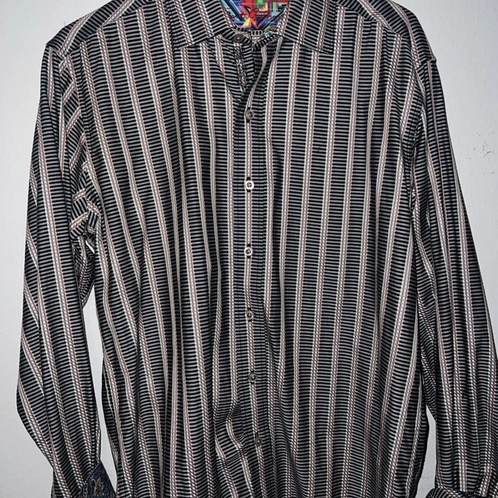 Robert Graham flip cuff  Casual Button Down Shirt size medium